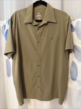 Kuhl Men's Short Sleeve Button-Up Shirt — Olive Green